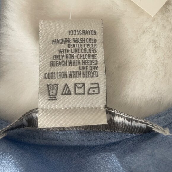 American Rag Womens Blue Floral TieFront Bell Sleeve Blouse XXL Boho Cottagecore - Picture 4 of 12